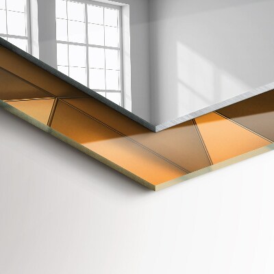 Rechthoekige spiegel met print Gouden geometrische patronen