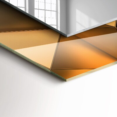 Rechthoekige spiegel met print Gouden geometrische patronen