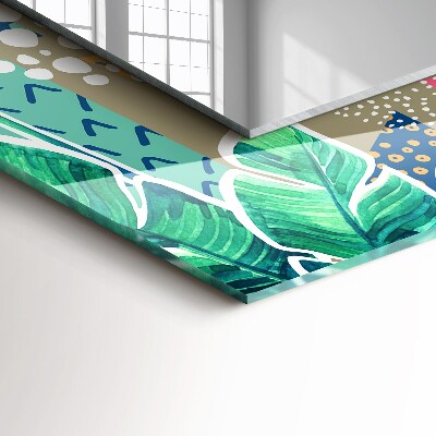 Rechthoekige spiegel met decoratie Bloemen en bladeren