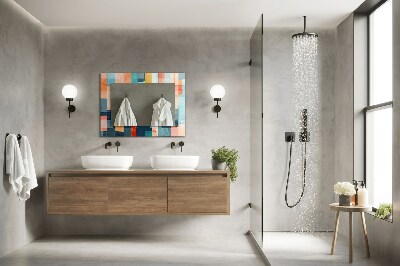 Rechthoekige spiegel met print Kleurrijke abstracte rechthoeken