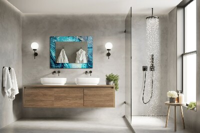 Rechthoekige spiegel met decoratie Abstracte blauwe kunst