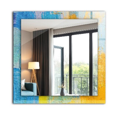 Rechthoekige spiegel met print Abstract olieverfschilderij