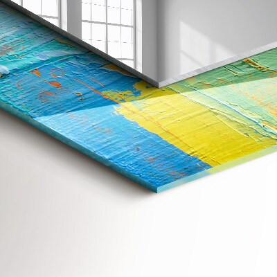 Rechthoekige spiegel met print Abstract olieverfschilderij