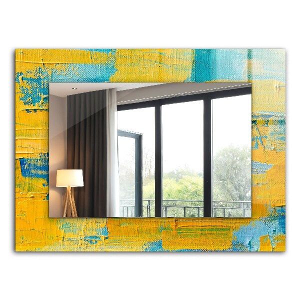 Rechthoekige spiegel met decoratie Abstract olieverfschilderij