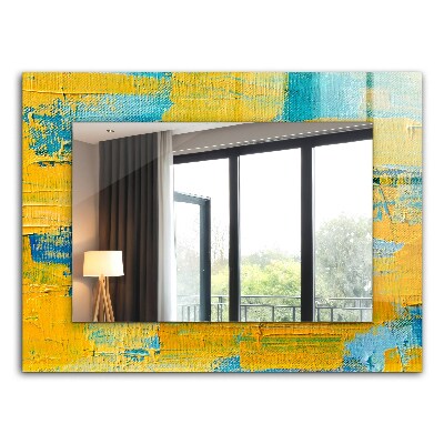 Rechthoekige spiegel met decoratie Abstract olieverfschilderij