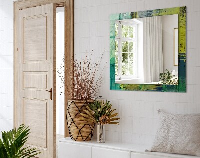 Rechthoekige spiegel met decoratie Abstracte kleurencompositie