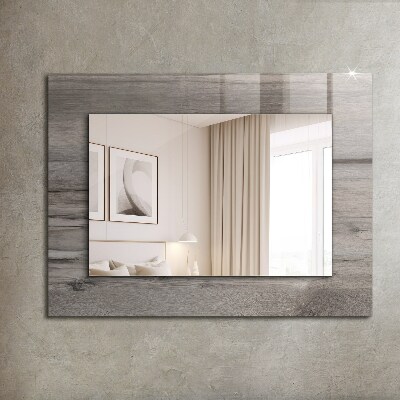 Rechthoekige spiegel met print Houten plank textuur