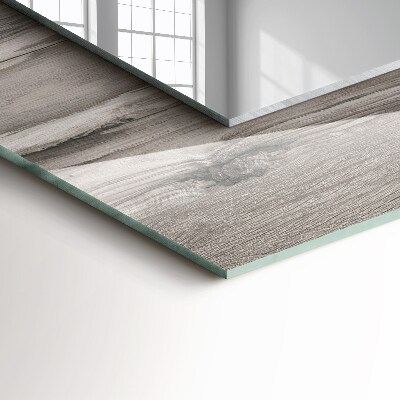 Rechthoekige spiegel met print Houten plank textuur