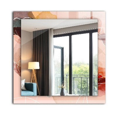 Rechthoekige spiegel met print Abstracte bloemenpatronen