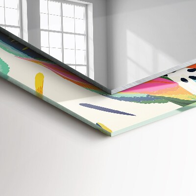 Rechthoekige spiegel met decoratie Kleurrijk bladerenpatroon