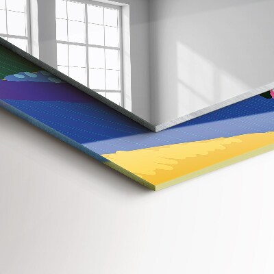 Rechthoekige spiegel met print Kleurrijk abstract patroon