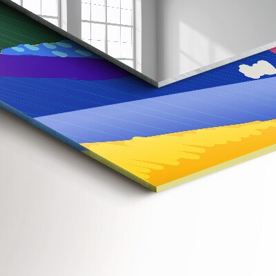Rechthoekige spiegel met print Kleurrijk abstract patroon