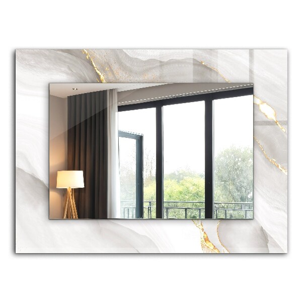 Rechthoekige spiegel met decoratie Grijs marmer