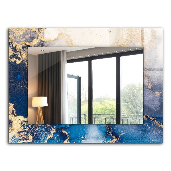 Rechthoekige spiegel met print Abstracte plastische kunst