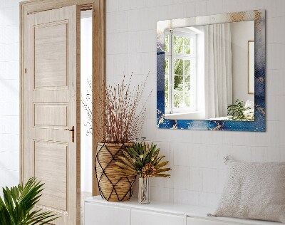 Rechthoekige spiegel met print Abstracte plastische kunst