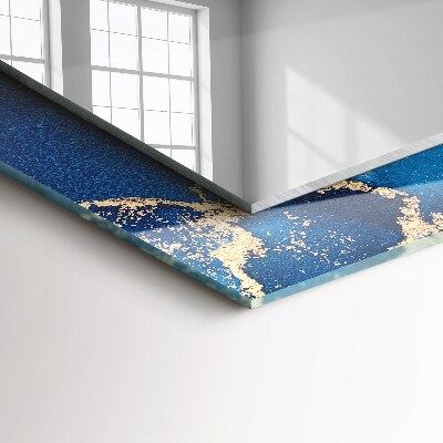 Rechthoekige spiegel met print Abstracte plastische kunst