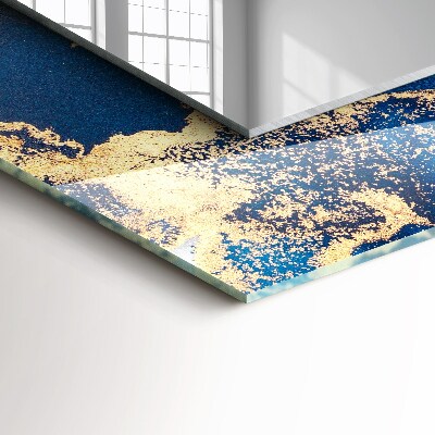 Rechthoekige spiegel met print Abstracte plastische kunst