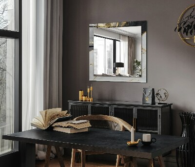 Rechthoekige spiegel met decoratie Abstracte gouden kunst