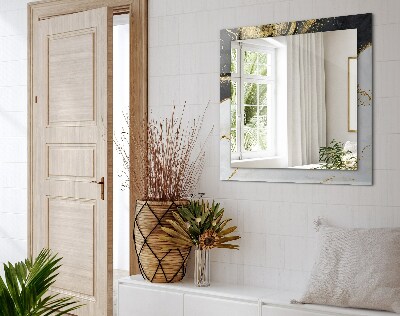 Rechthoekige spiegel met decoratie Abstracte gouden kunst