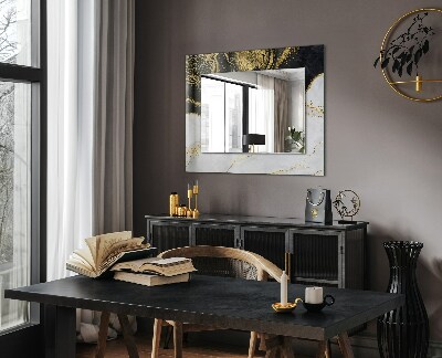 Rechthoekige spiegel met decoratie Abstracte gouden kunst