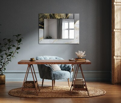 Rechthoekige spiegel met decoratie Abstracte gouden kunst