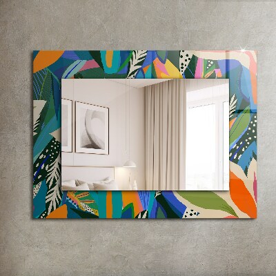Rechthoekige spiegel met print Kleurrijke abstracte bloemen