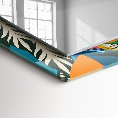 Rechthoekige spiegel met print Kleurrijke abstracte bloemen