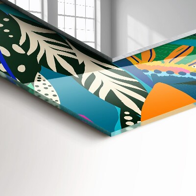Rechthoekige spiegel met print Kleurrijke abstracte bloemen