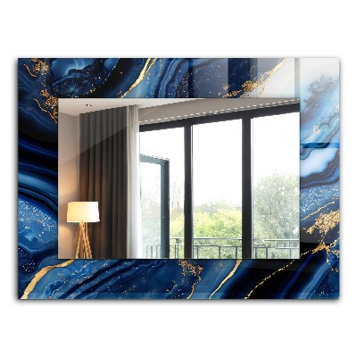 Rechthoekige spiegel met decoratie Abstracte marmeren kunst