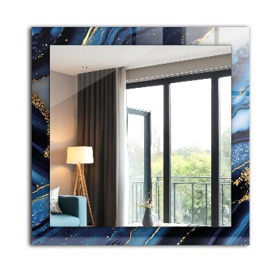 Rechthoekige spiegel met decoratie Abstracte marmeren kunst