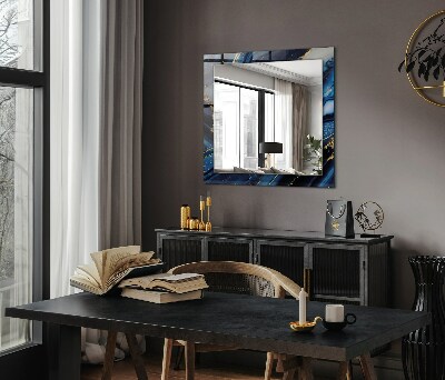 Rechthoekige spiegel met decoratie Abstracte marmeren kunst