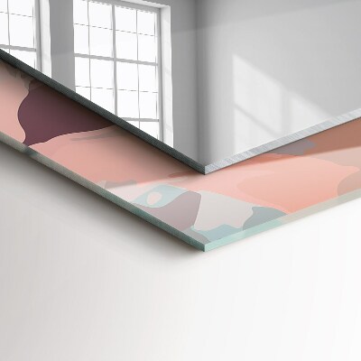 Rechthoekige spiegel met print Bloemen en bladeren pastel