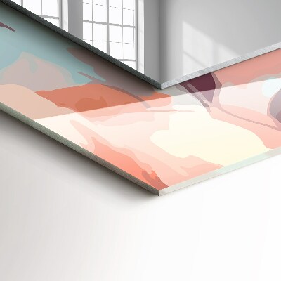 Rechthoekige spiegel met print Bloemen en bladeren pastel