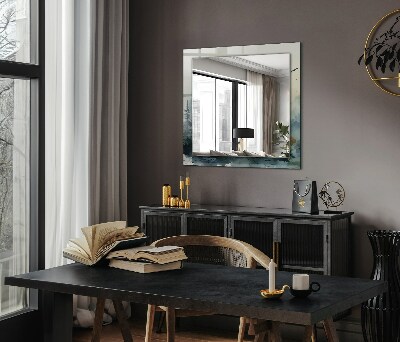 Rechthoekige spiegel met decoratie Bos in de mist