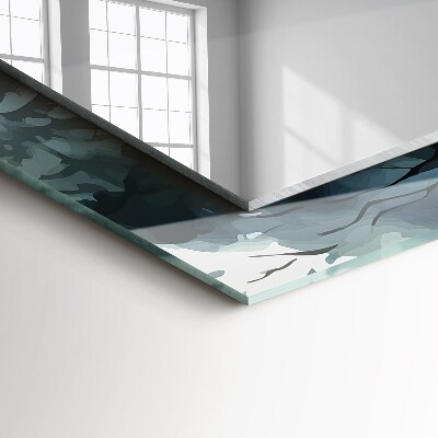 Rechthoekige spiegel met decoratie Bos in de mist