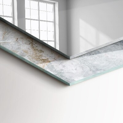 Rechthoekige spiegel met print Marmer met grijze aderen