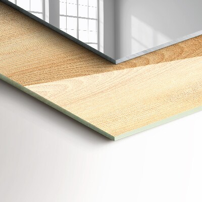 Rechthoekige spiegel met print Houten plank textuur