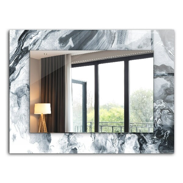 Rechthoekige spiegel met print Abstracte schildercompositie