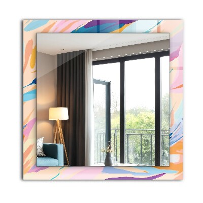 Rechthoekige spiegel met decoratie Abstracte kleurrijke penseelstreken