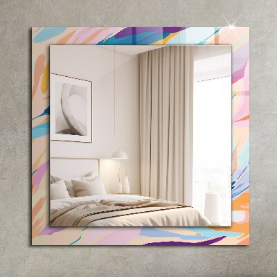 Rechthoekige spiegel met decoratie Abstracte kleurrijke penseelstreken
