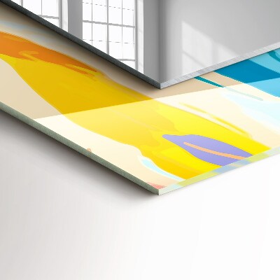 Rechthoekige spiegel met decoratie Abstracte kleurrijke penseelstreken