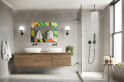 Rechthoekige spiegel met print Abstracte kleurrijke patronen