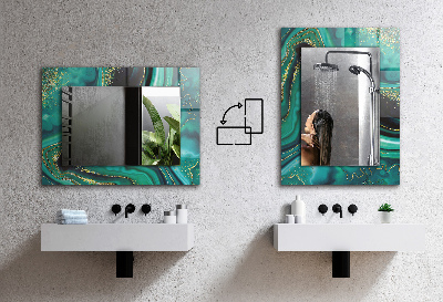 Rechthoekige spiegel met print Kleurrijke gladde stenen