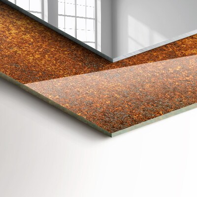 Rechthoekige spiegel met print Modieus roestplaatwerk