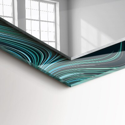 Rechthoekige spiegel met print Abstracte lijnpatronen