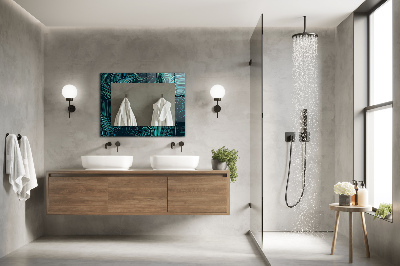 Rechthoekige spiegel met print Abstracte lijnpatronen