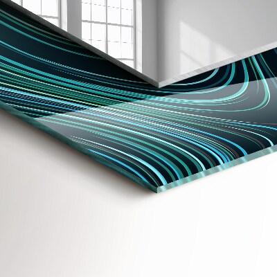 Rechthoekige spiegel met print Abstracte lijnpatronen