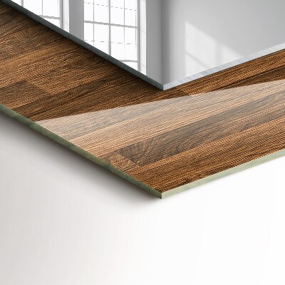 Rechthoekige spiegel met print Houten panelen