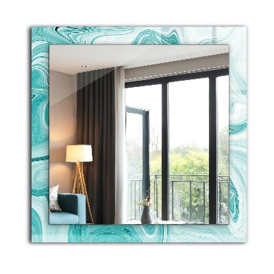 Rechthoekige spiegel met print Abstract marmerpatroon