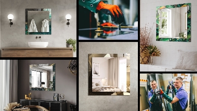 Rechthoekige spiegel met decoratie Abstract marmerpatroon